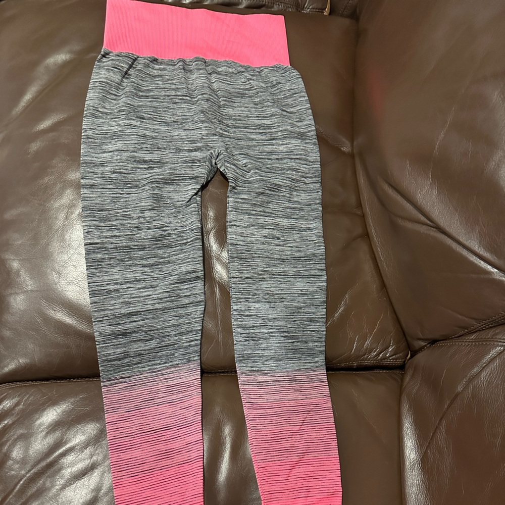 Pink and Gray Performance Seamless Leggings